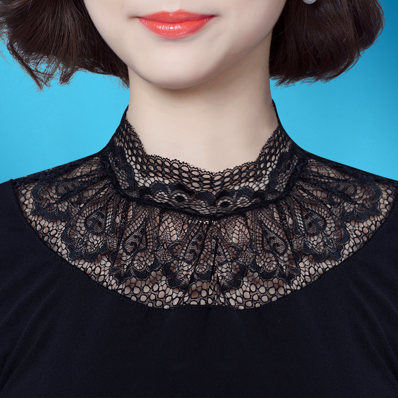 蕾丝衫加绒加厚秋冬装2020新款小衫 摩登美眉蕾丝衫/雪纺衫