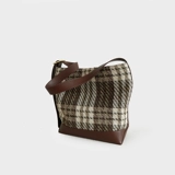 Небольшая дизайнерская демисезонная кожаная вместительная и большая сумка через плечо, универсальная сумка подмышку, из хлопка и льна