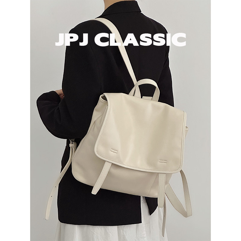 jpjclassic头层植鞣牛皮双肩包女通勤大容量旅游背包百搭慵懒风,淘宝优惠券,粉丝福利购,淘宝优惠卷