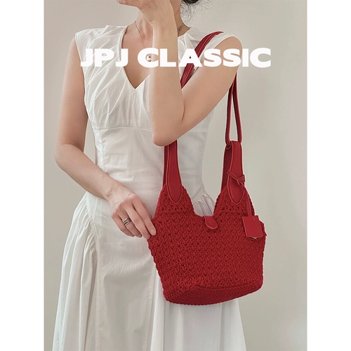 jpj Трикотажная корзина, сумка на одно плечо, лента для отдыха, DIY