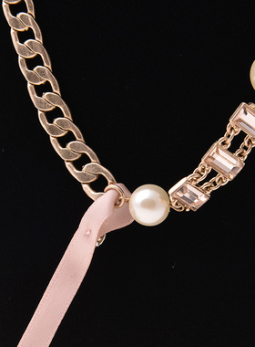 拼接珍珠唯美风浪漫米白色项链