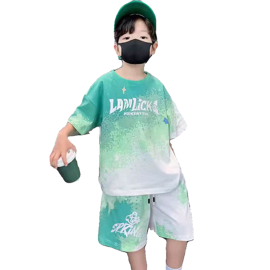 男童套装夏季薄款2025新款中大童速干篮球服儿童短袖短裤时尚运动