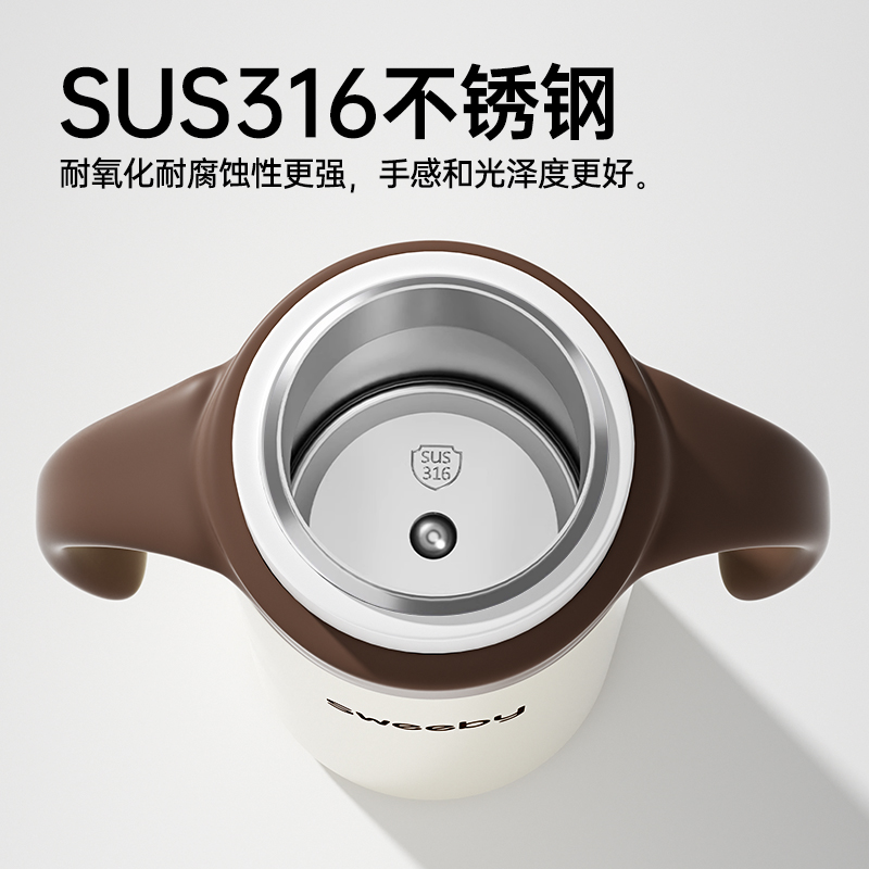 sweeby保温杯婴幼儿宝宝水杯一岁小月龄保温奶瓶学饮杯儿童吸管杯 - 图2