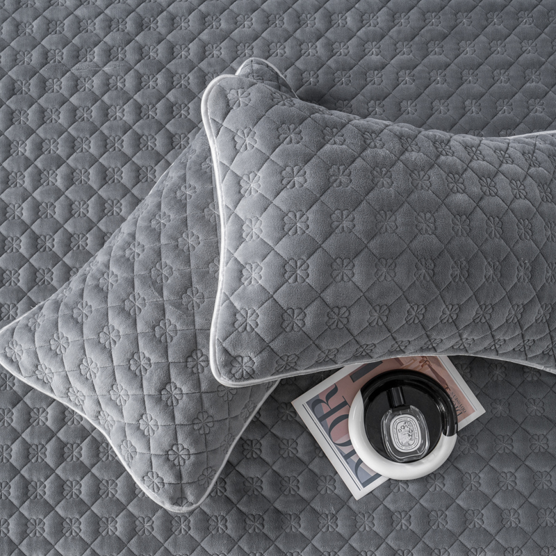 高端欧式新款牛奶绒蕾丝边夹棉床裙单件加厚加绒保暖床罩2024冬季