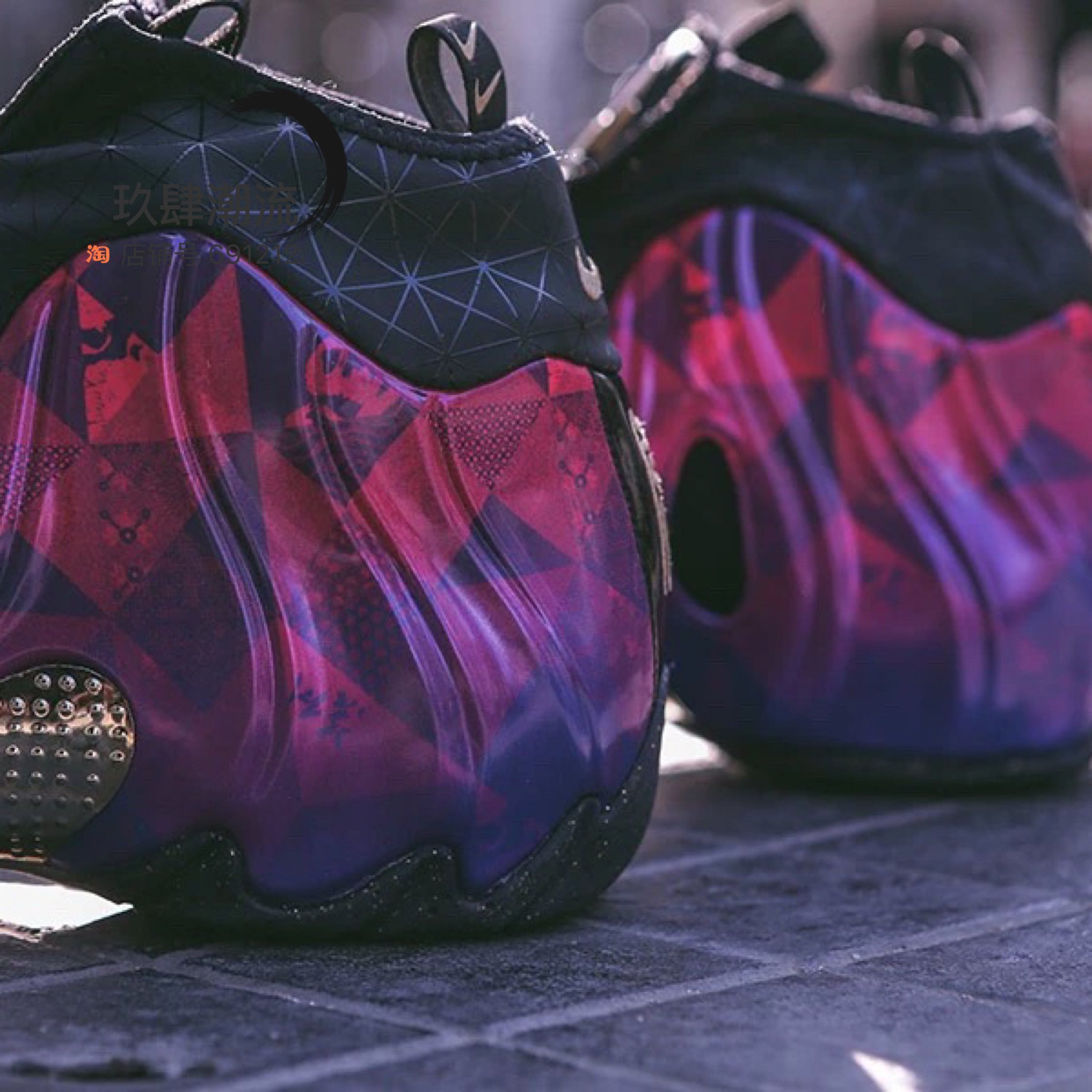 Nike Air Flightposite 2019CNY风一新年渐变紫百家衣 BV6648-605-图2