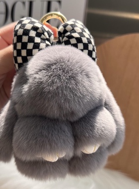 真獭兔毛兔子包挂饰钥匙扣件