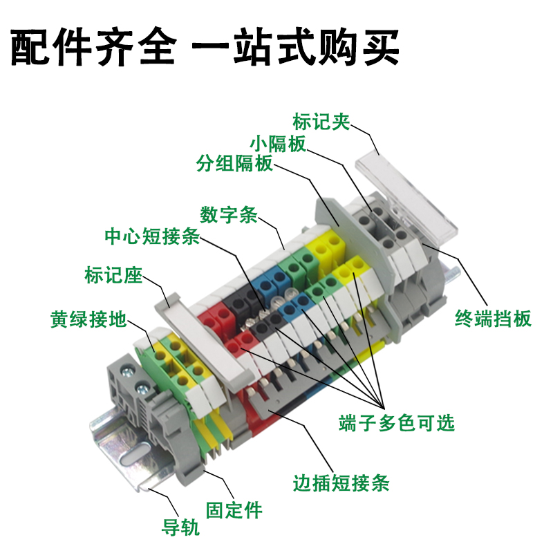 B1/B2标记座导轨式通用标识牌UK接线端子排配件KLM-A固定件标记夹