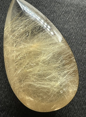 纯晶体天然水晶吊坠 水滴形金发晶包裹体 透亮挂件礼物可打孔