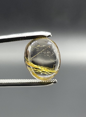 天然金发晶裸石戒指面 水晶饰品晶体干净 一物一图水晶宝石男女款
