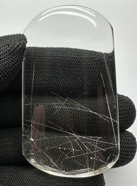 精品雪霜发晶天然白水晶挂件吊坠裸石平安无事牌高频水晶一物一图