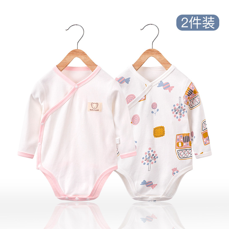 夏季纯棉新生儿冬长袖三角哈包屁衣 巴布乐园连身衣/爬服/哈衣