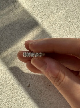 纯银圆钻戒指女ins风女款轻奢高级感小众设计女士高颜值日常百搭