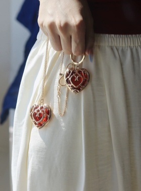 Zelde塞尔达传说荒野之息镂空爱心项链水晶游戏林克心之容器周边