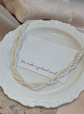 高级感轻奢百搭锁骨链多层珍珠