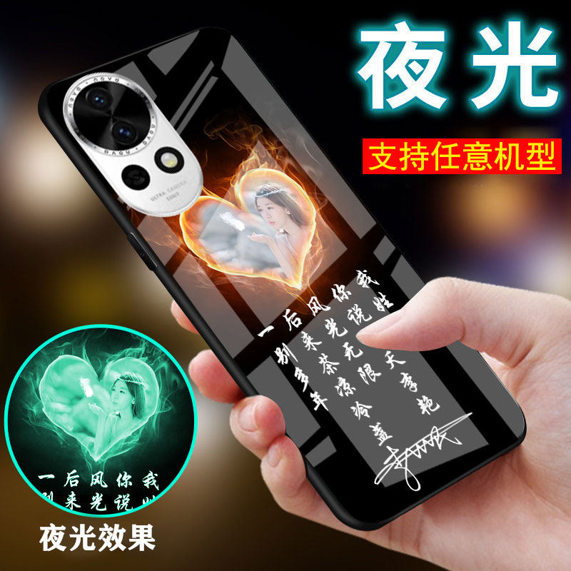 适用华为nova15手机壳NOVA14刻12姓氏名11文字10定制9夜光nova12SE玻璃8新款7外套5男士6情侣13女生nova15pro