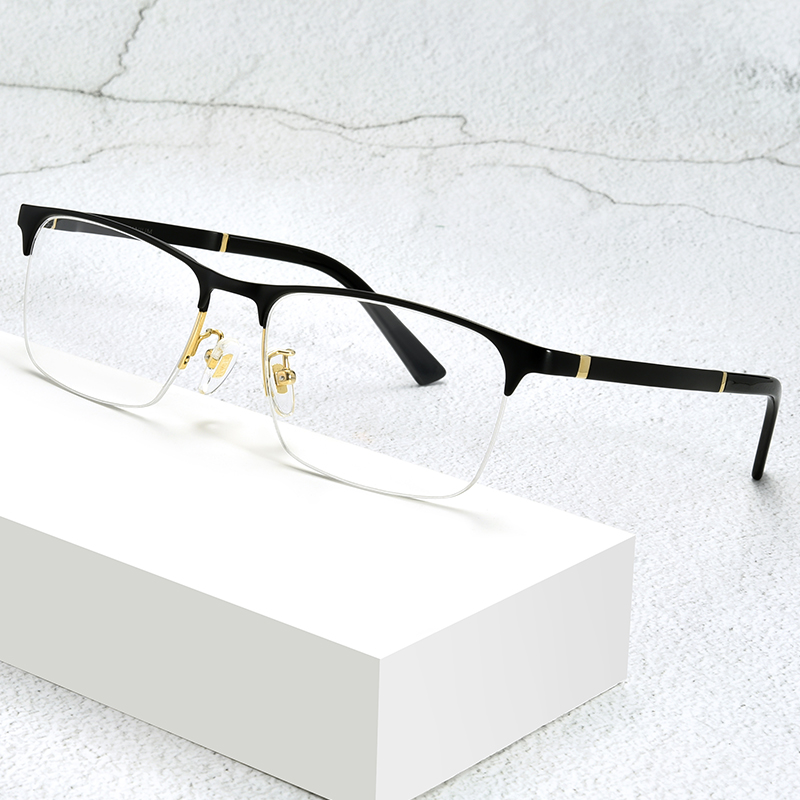 纯钛近视眼镜男有度数全框丹阳眼镜框男潮可配眼镜成品眼睛近视镜-图0