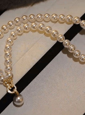 倪妮同款澳白色正圆珠珠项链女款 2025新款港风高级感颈链锁骨链