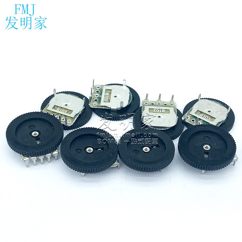 拨盘齿轮电位器单联双联1 2 5 10 20 50K 100 200 500 B103 B503 - 图0