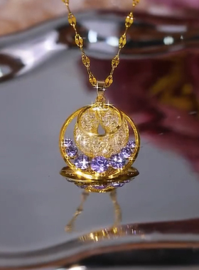 金丝网状圈圈镶钻项链高级感轻奢百搭2025新款爆款复古国风锁骨链