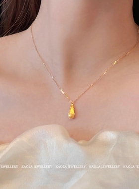 高级感新中式水滴项链调太幅纯银