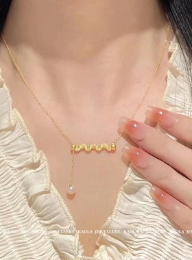 花丝云起珍珠流苏项链