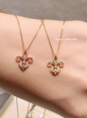 18K金LS王后鸢尾花项链