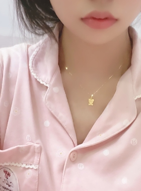 调太幅18K金小熊项链心形