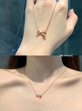 【破茧成蝶】18K.金蝴蝶结项链