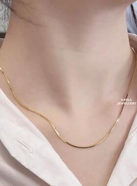 蒂王尔镀18K金蛇骨链素链叠戴