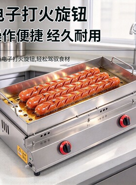网红超长长长烤肠专用炉商用燃气摆摊黄金脆皮烤肠机炸炉淀粉肠机