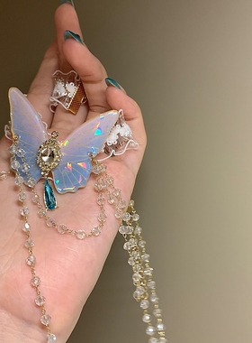 超仙蕾丝蝴蝶流苏腿链女ins风个性设计腿环森系高级感身体链饰品