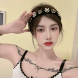 Ретро ободок из жемчуга для девочек, шпильки для волос, французский ретро стиль, с драгоценным камнем, легкий роскошный стиль