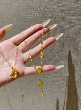 金色Y字葫芦项链女款配饰轻奢