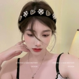 Ретро ободок из жемчуга для девочек, шпильки для волос, французский ретро стиль, с драгоценным камнем, легкий роскошный стиль