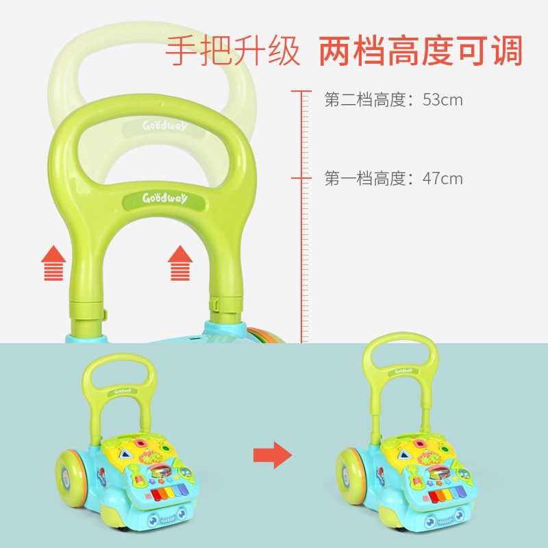 谷雨宝宝学走路防o型腿侧翻学步车 奥威利母婴手推学步玩具