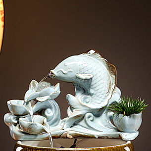 陶瓷自动循环水石槽小鱼缸流水增氧过滤器摆件搭配鱼缸家用造景,淘宝优惠券,粉丝福利购,淘宝优惠卷