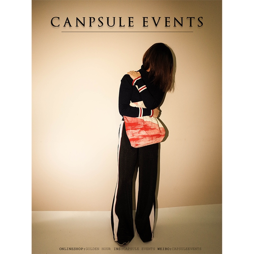 CAPSULE EVENTS胶囊事件 手工刷染布袋 小众独立设计师红色帆布包 - 图2