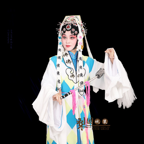 戏曲京越戏剧尼姑坎肩师太坎姑子坎古装戏服小道姑衣服桃花庵帽子 - 图3