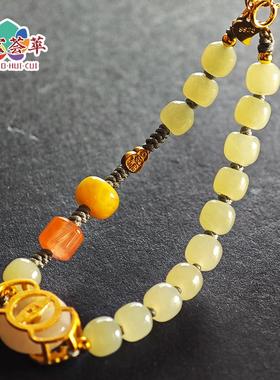 天然和田玉青玉手链女夏