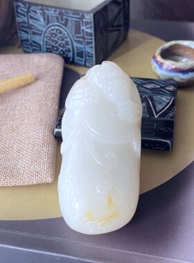 新疆和田玉籽料羊脂白玉把件清仓