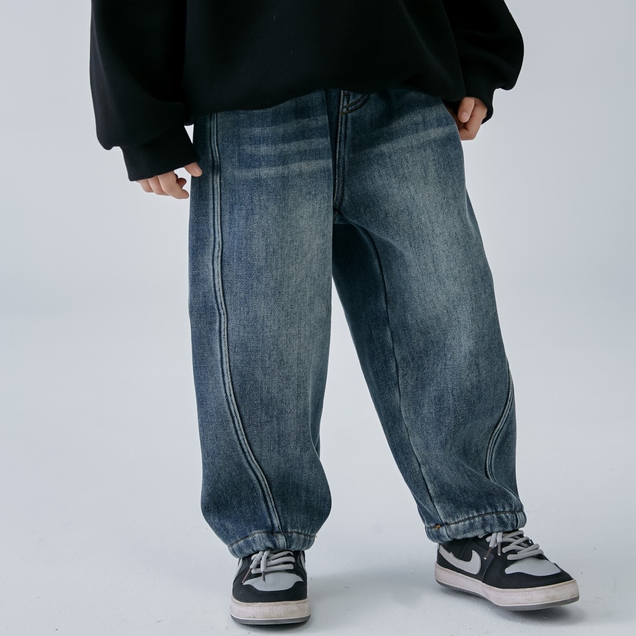 男童春秋冬季日系牛仔裤 儿童百搭帅气一体绒柔软加厚长裤子潮酷,淘宝优惠券,粉丝福利购,淘宝优惠卷