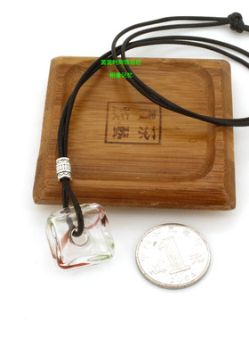 幻彩方形项链琉璃免塞散香女琉璃