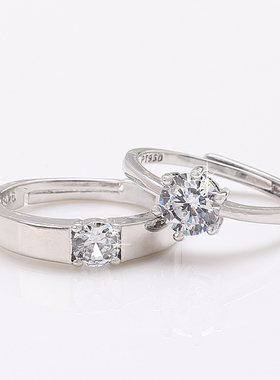 一克拉女戒结婚对戒仿真活口戒指