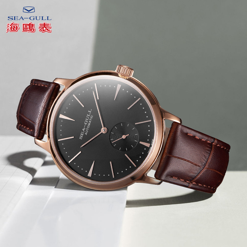 seagull小三针自动男商务机械表 海鸥表赢时国产腕表