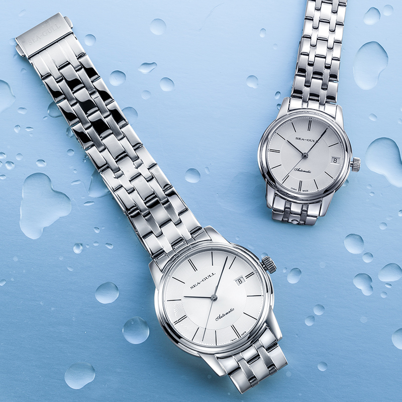 海鸥手表男女情侣款自动机械表日历钢带表D816.405L