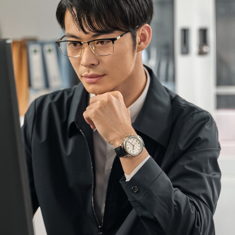 海鸥手表男表双时区多功能防水夜光皮带全自动机械表飞行员6080