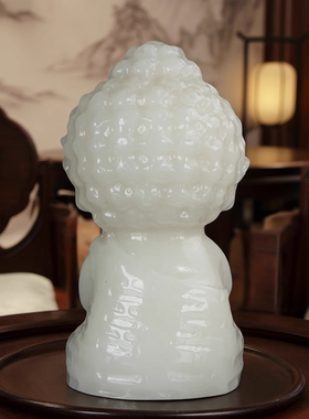 天然玉石宝宝佛摆件禅意家居装饰