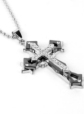 2024黑暗骑士同款男士带钻十字
