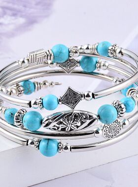 新品天然绿松石虎眼石缠绕