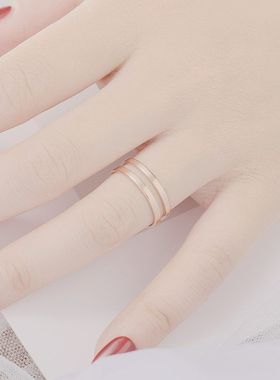 简约素面活口钛钢戒指男日韩流行